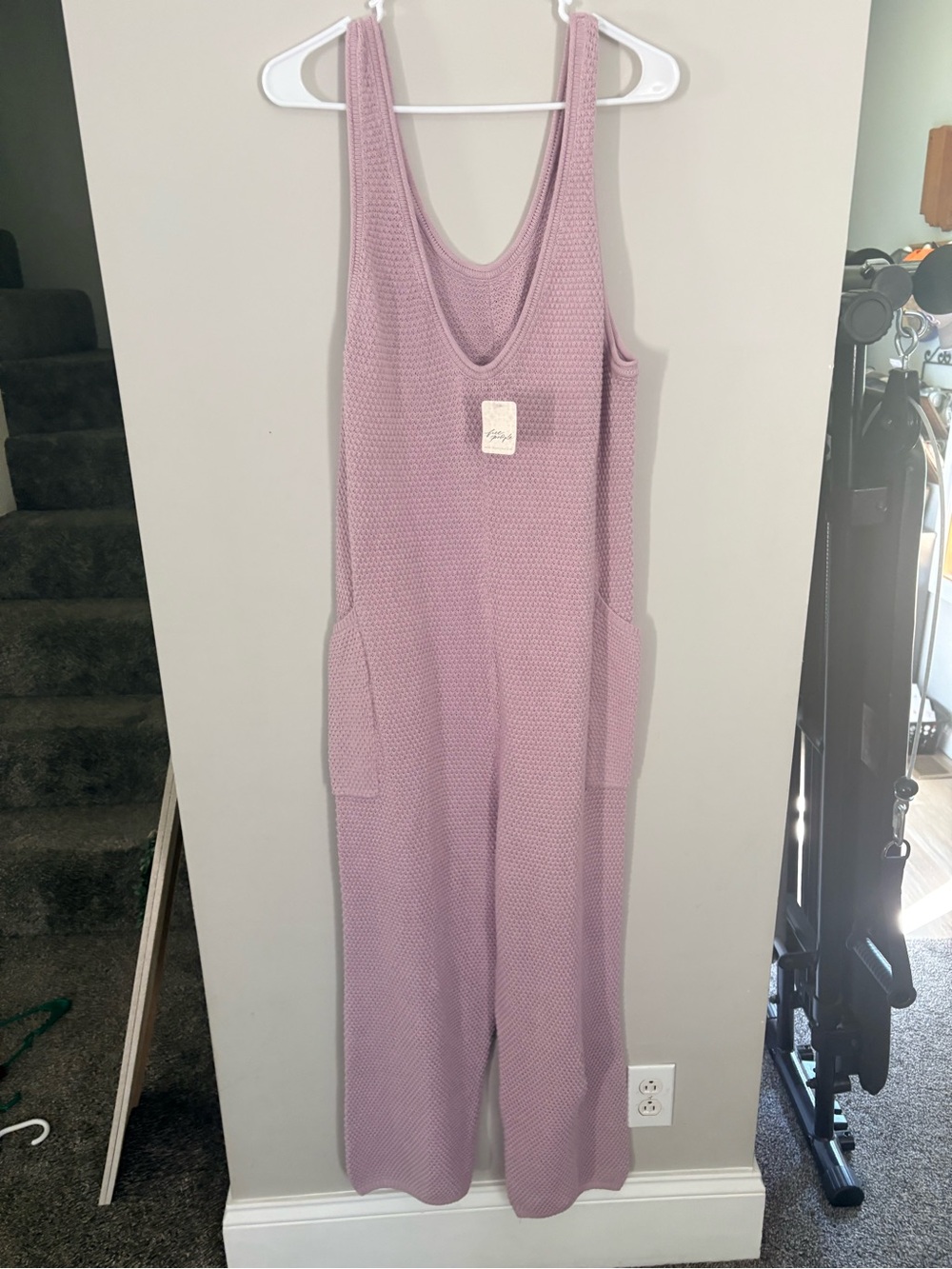 Free People Pink Knit Wide-Leg Jumpsuit - Picture 2 of 6
